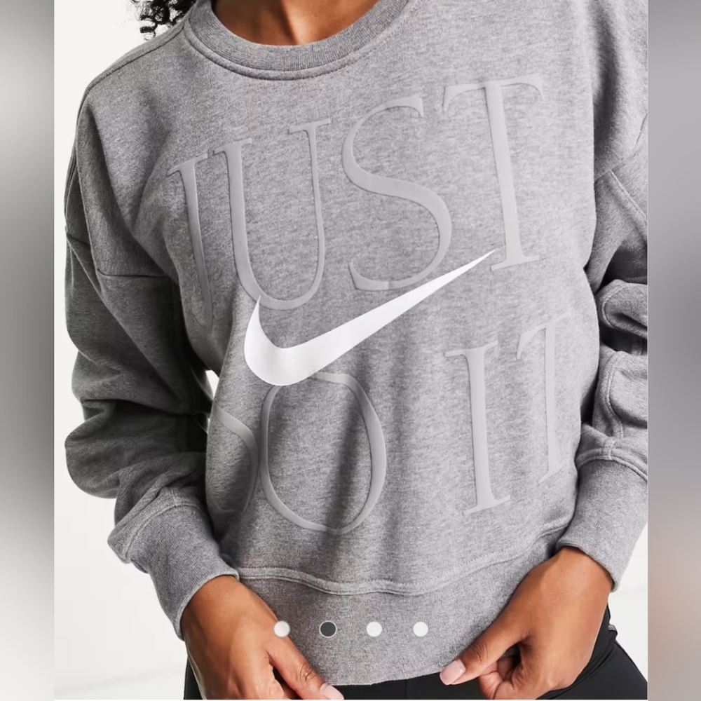 Nike Training Dri-FIT Get Fit Just Do It crew neck crop sweatshirt